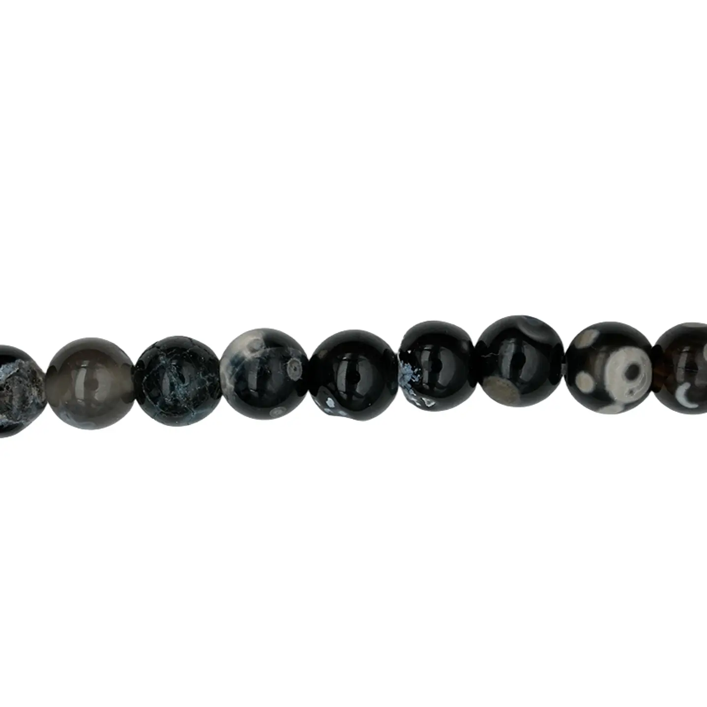 PIEDRA NATURAL LISA AGATA NEGRA # 6MM 1