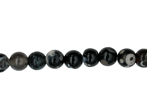 PIEDRA NATURAL LISA AGATA NEGRA # 6MM