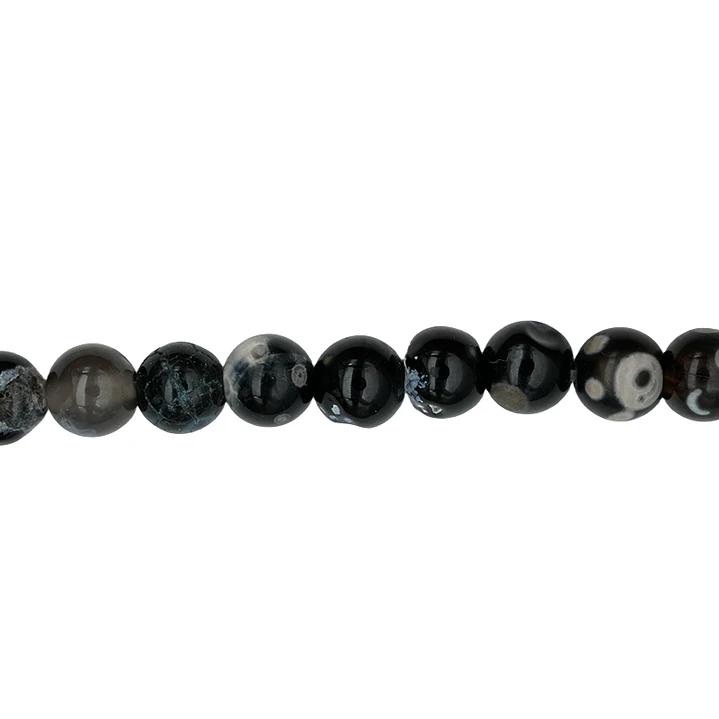 PIEDRA NATURAL LISA AGATA NEGRA # 6MM 1