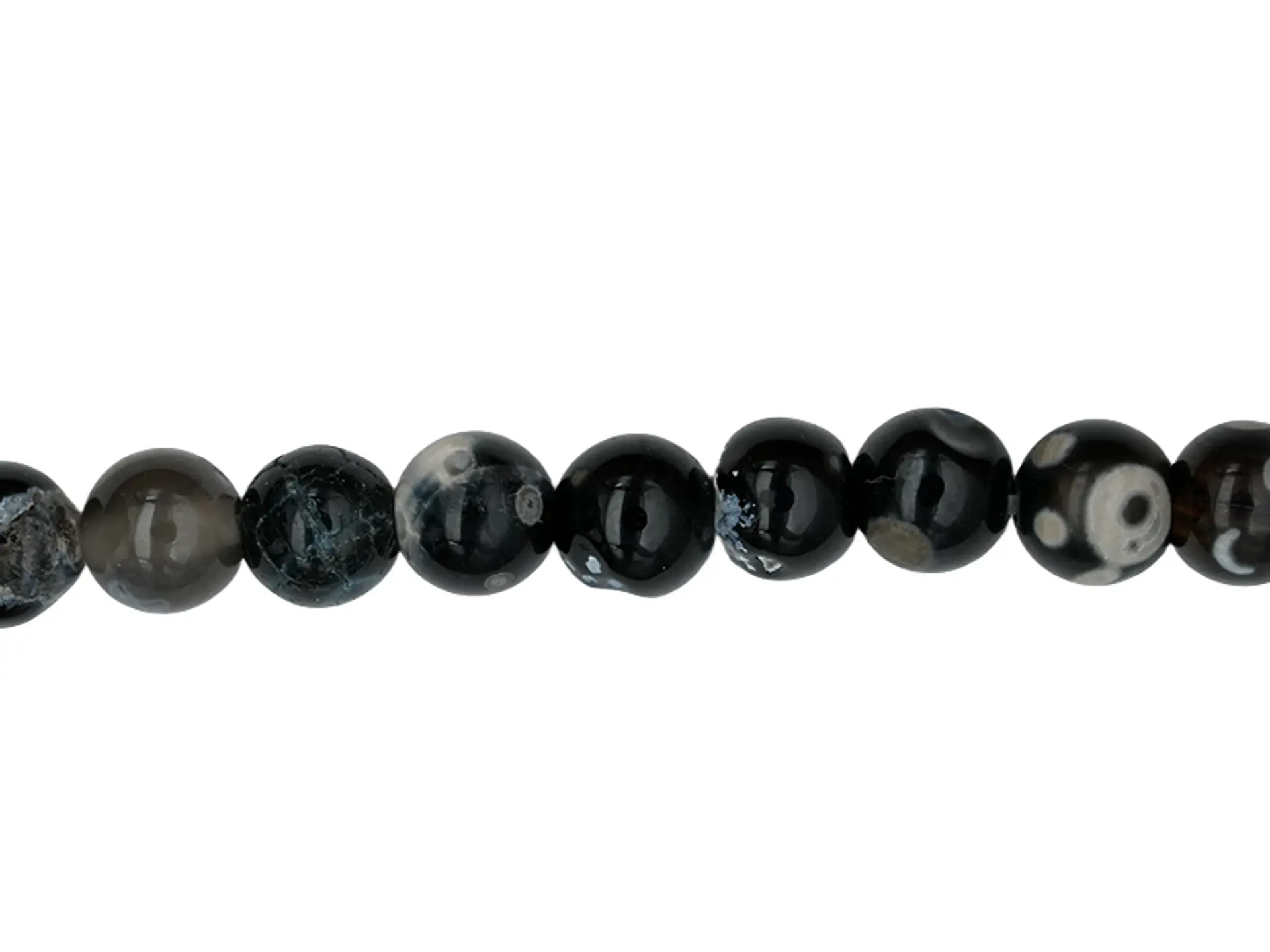 PIEDRA NATURAL LISA AGATA NEGRA # 6MM 1