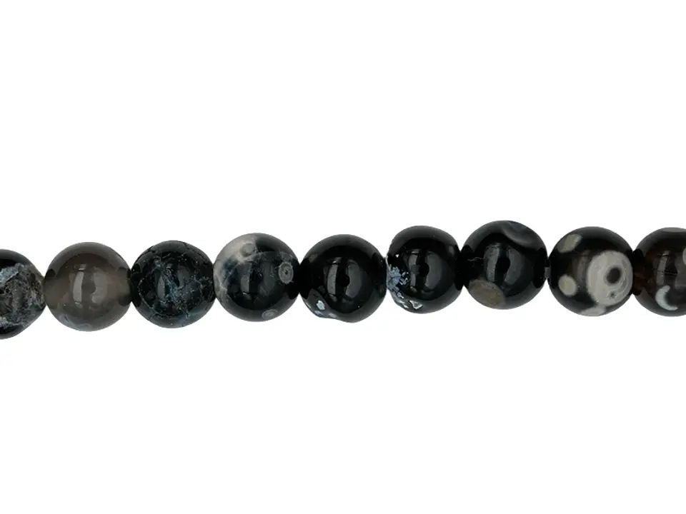PIEDRA NATURAL LISA AGATA NEGRA # 6MM 1