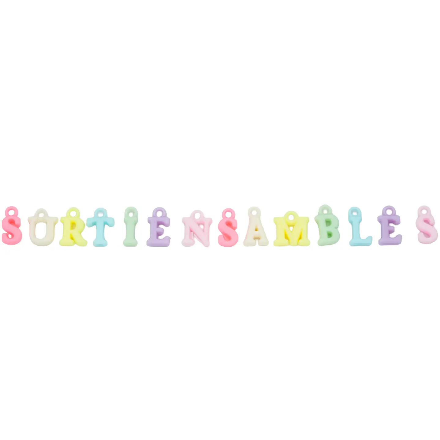ACRILICO FIGURA LETRA 14MM MATE MIX PASTEL X 50 GRAMOS (195 UND APROX) 2