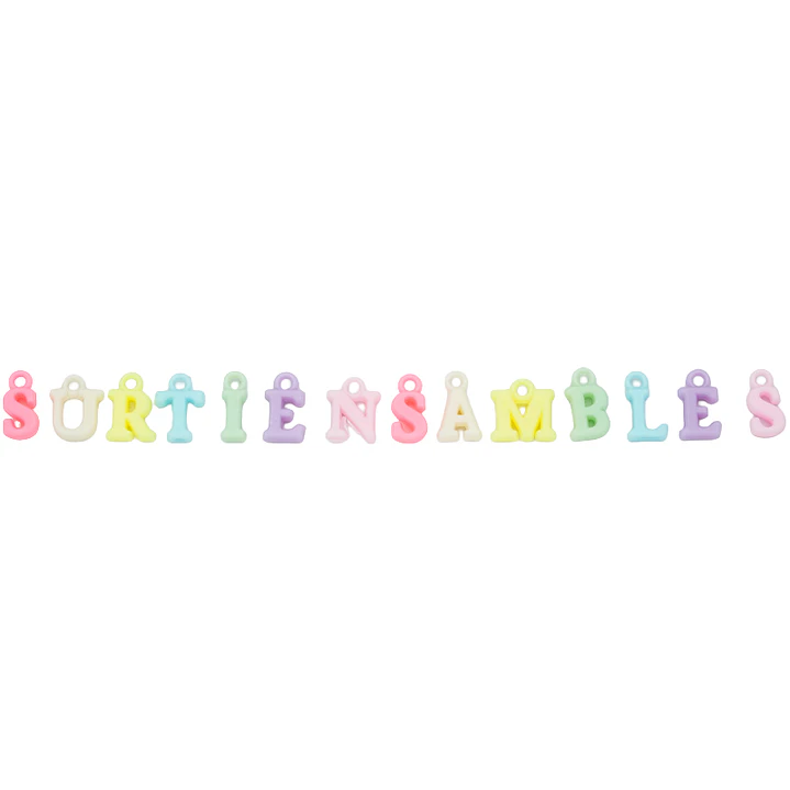 ACRILICO FIGURA LETRA 14MM MATE MIX PASTEL X 50 GRAMOS (195 UND APROX) 2