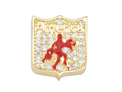 RODIO DORADO CENTRO ESCUDO DEL AMERICA 12*14MM