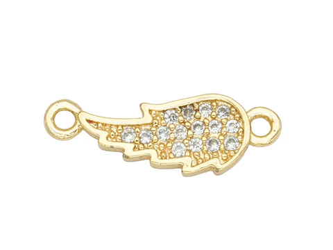 RODIO DORADO CENTRO ALA MINI ZIRCON BLANCO 16*6MM