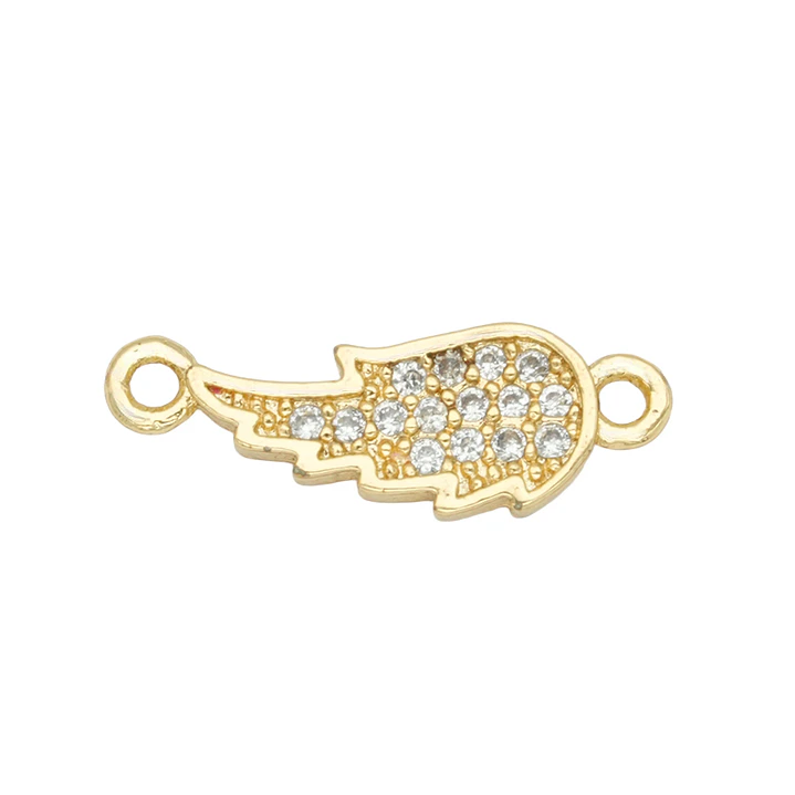 RODIO DORADO CENTRO ALA MINI ZIRCON BLANCO 16*6MM 1