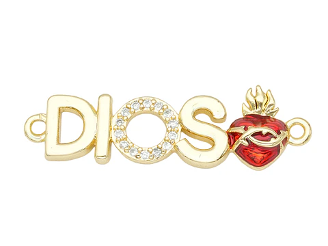 RODIO DORADO CENTRO DIOS ZIRCON BLANCO 30*9MM