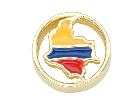 RODIO DORADO CENTRO MAPA COLOMBIA 13*4MM