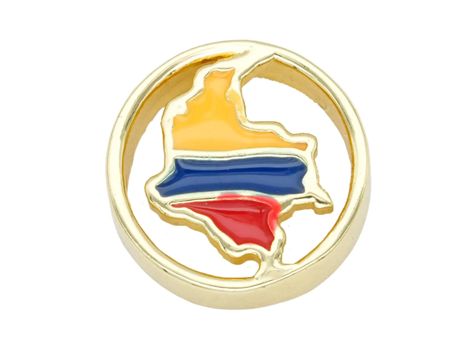RODIO DORADO CENTRO MAPA COLOMBIA 13*4MM 1