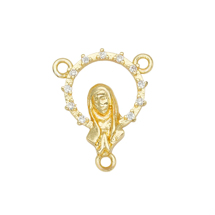 RODIO DORADO DIJE CRUCERO VIRGEN 17*13MM 1