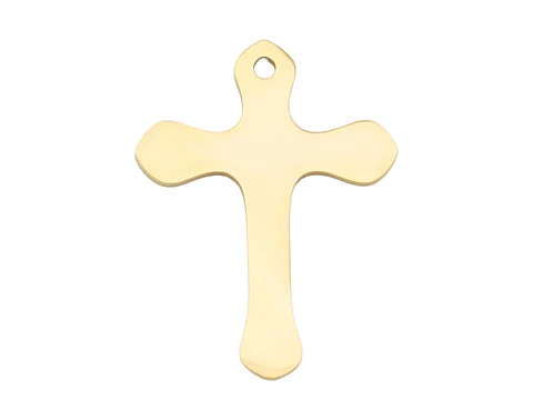 ACERO DORADO DIJE CRUZ LISA 25*18MM