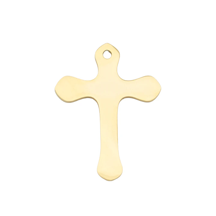 ACERO DORADO DIJE CRUZ LISA 25*18MM 1