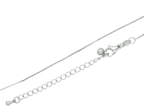 RODIO PLATEADO CADENA AGUJA PARA COLLAR EXTENSION 45CM