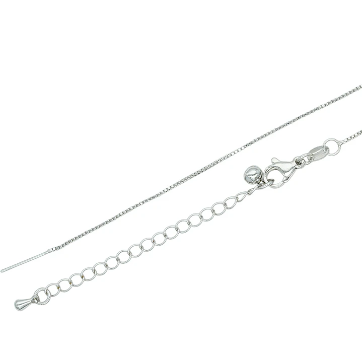 RODIO PLATEADO CADENA AGUJA PARA COLLAR EXTENSION 45CM 1
