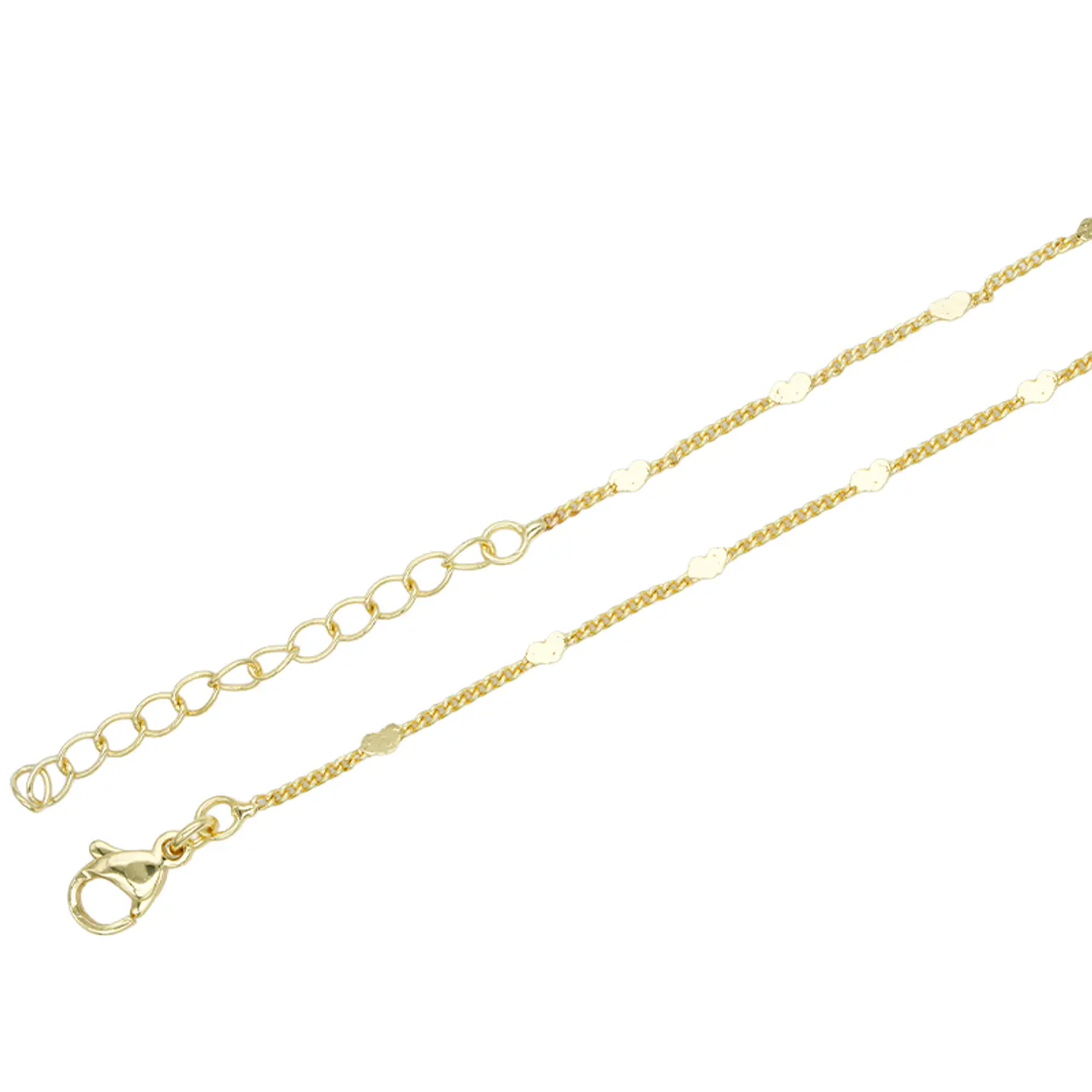 RODIO DORADO CADENA PLANA SEPARADOR CORAZON CON ESTENSION 45CM 1