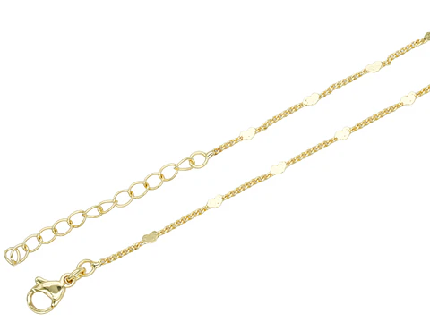 RODIO DORADO CADENA PLANA SEPARADOR CORAZON CON ESTENSION 45CM