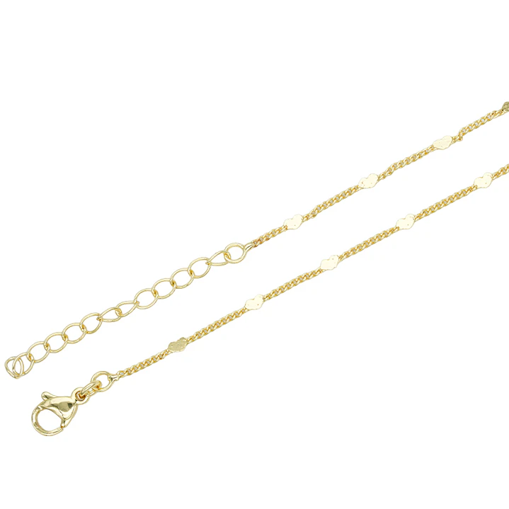 RODIO DORADO CADENA PLANA SEPARADOR CORAZON CON ESTENSION 45CM 1
