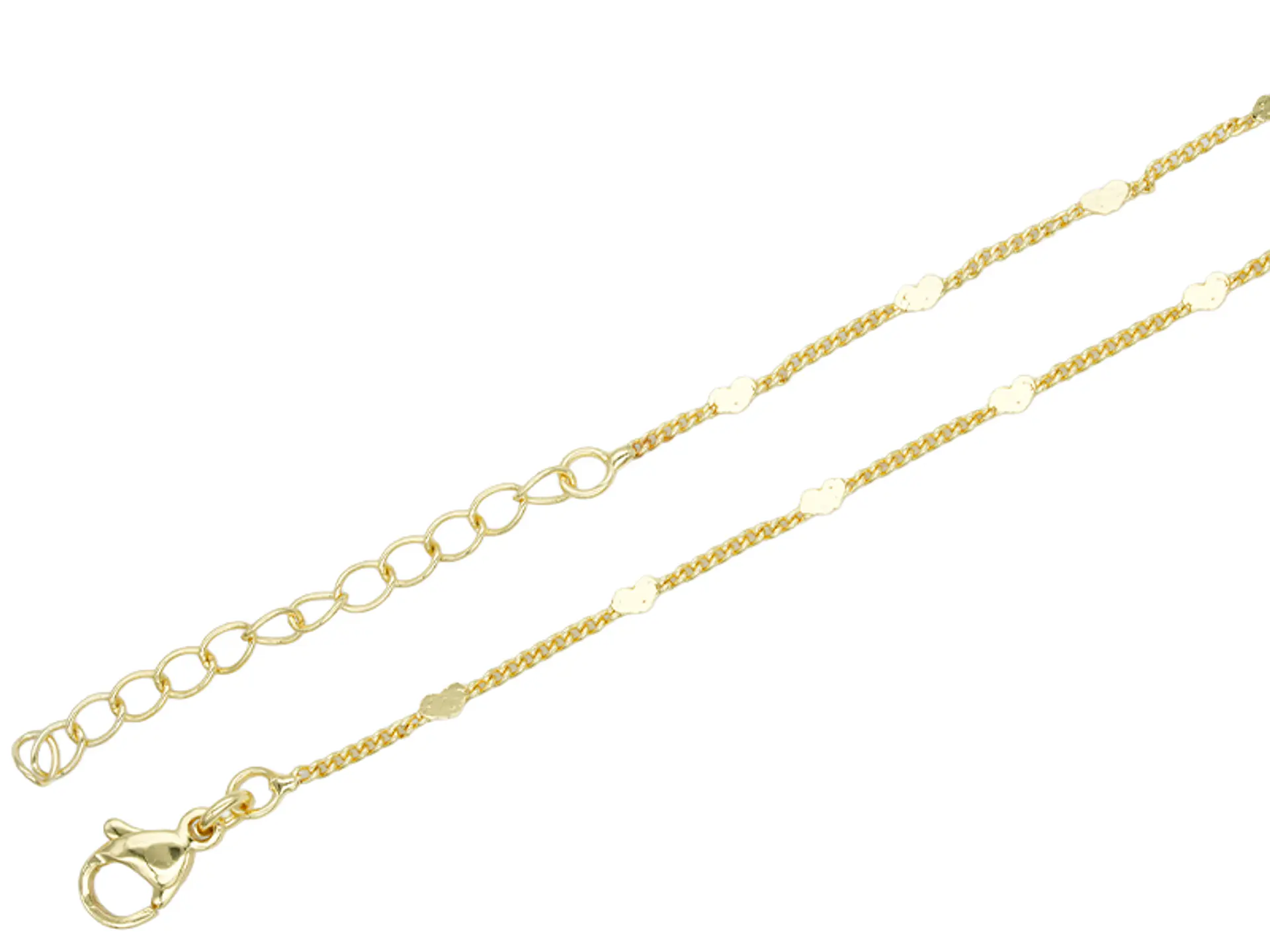 RODIO DORADO CADENA PLANA SEPARADOR CORAZON CON ESTENSION 45CM 1