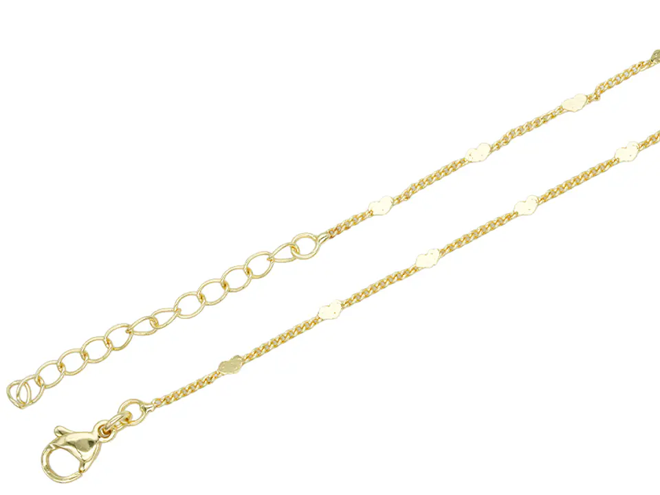 RODIO DORADO CADENA PLANA SEPARADOR CORAZON CON ESTENSION 45CM 1