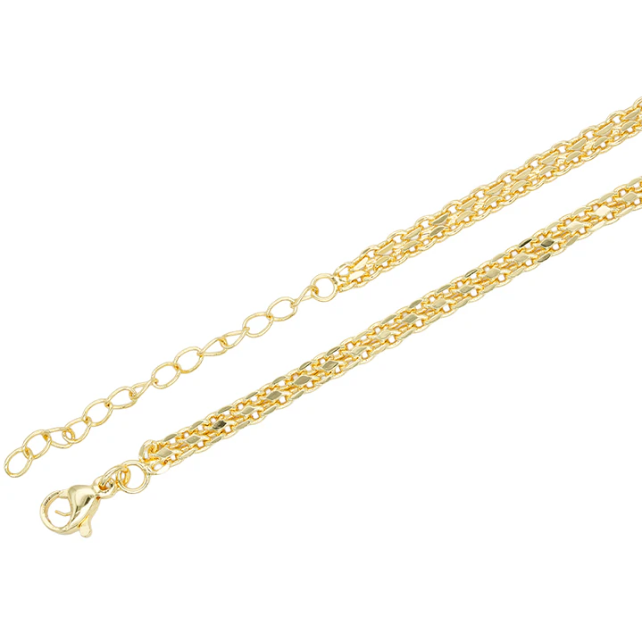 RODIO DORADO CADENA TEGIDO CHINO CON EXTENSION 1.5*3.5*45CM 1
