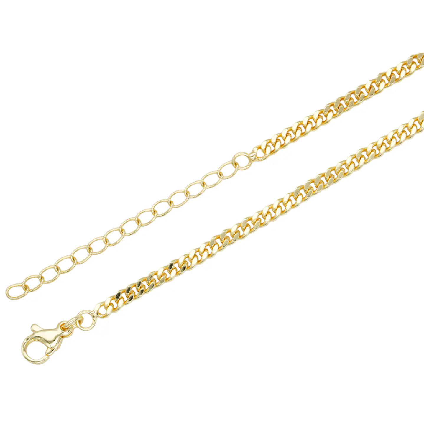 RODIO DORADO CADENA CUBANA CON EXTENSION 1*3*45CM 1