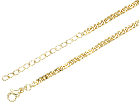 RODIO DORADO CADENA CUBANA CON EXTENSION 1*3*45CM