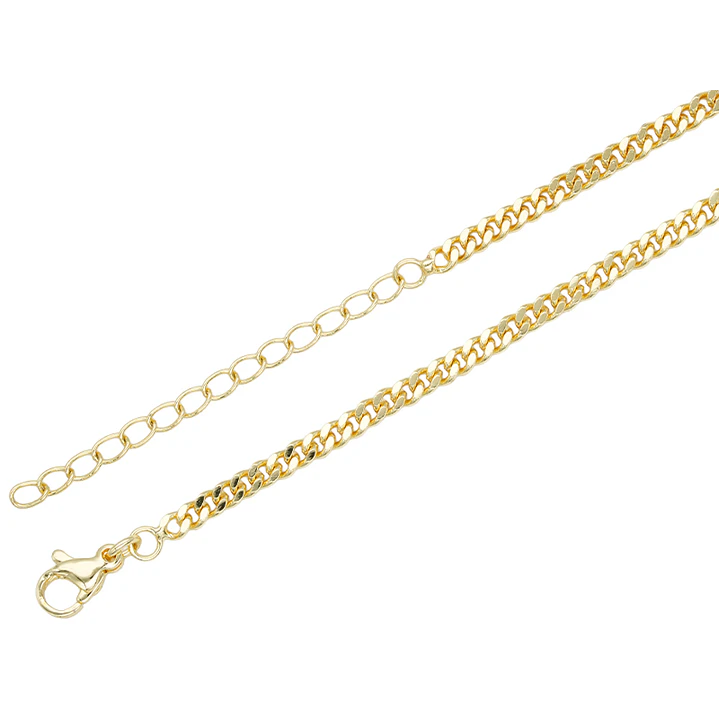 RODIO DORADO CADENA CUBANA CON EXTENSION 1*3*45CM 1