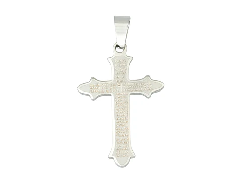 ACERO PLATEADO CRUZ PADRE NUESTRO 32*22*1.3MM