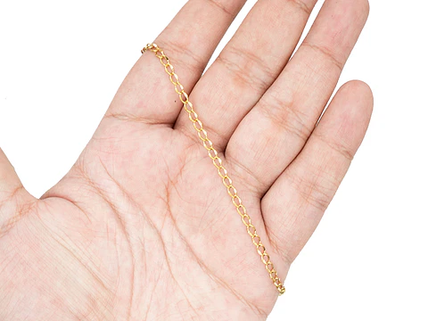 ACERO DORADA CADENA 0.4MM PLANA X METRO 