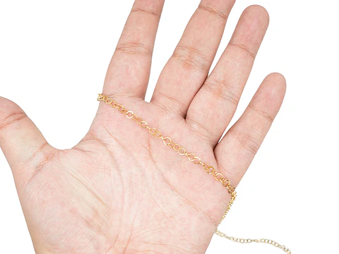 ACERO DORADO CADENA REDONDA 4MM POR METRO 