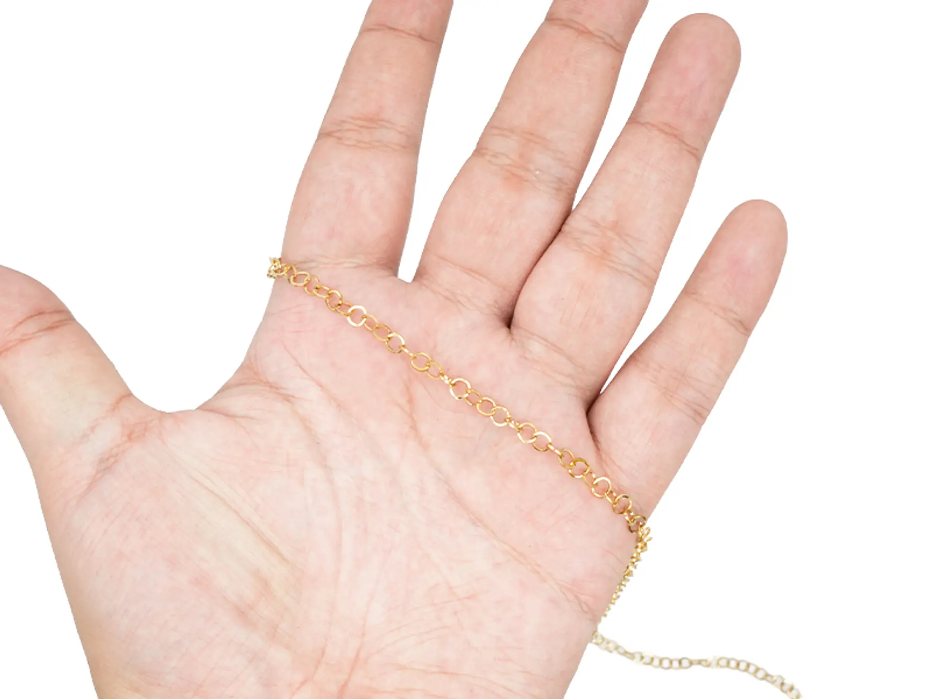 ACERO DORADO CADENA REDONDA 4MM POR METRO  2