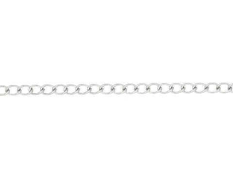 ACERO PLATEADO CADENA PLANA 3.5*5MM POR METRO 