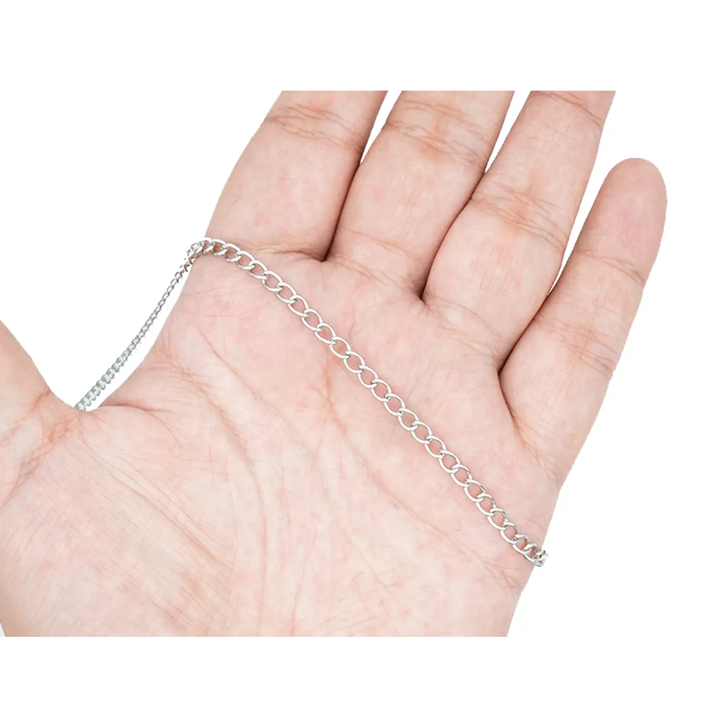 ACERO PLATEADO CADENA PLANA 3.5*5MM POR METRO  2