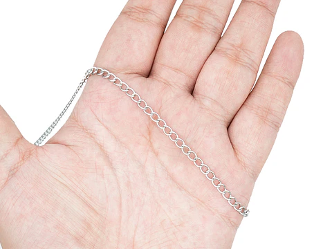ACERO PLATEADO CADENA PLANA 3.5*5MM POR METRO 