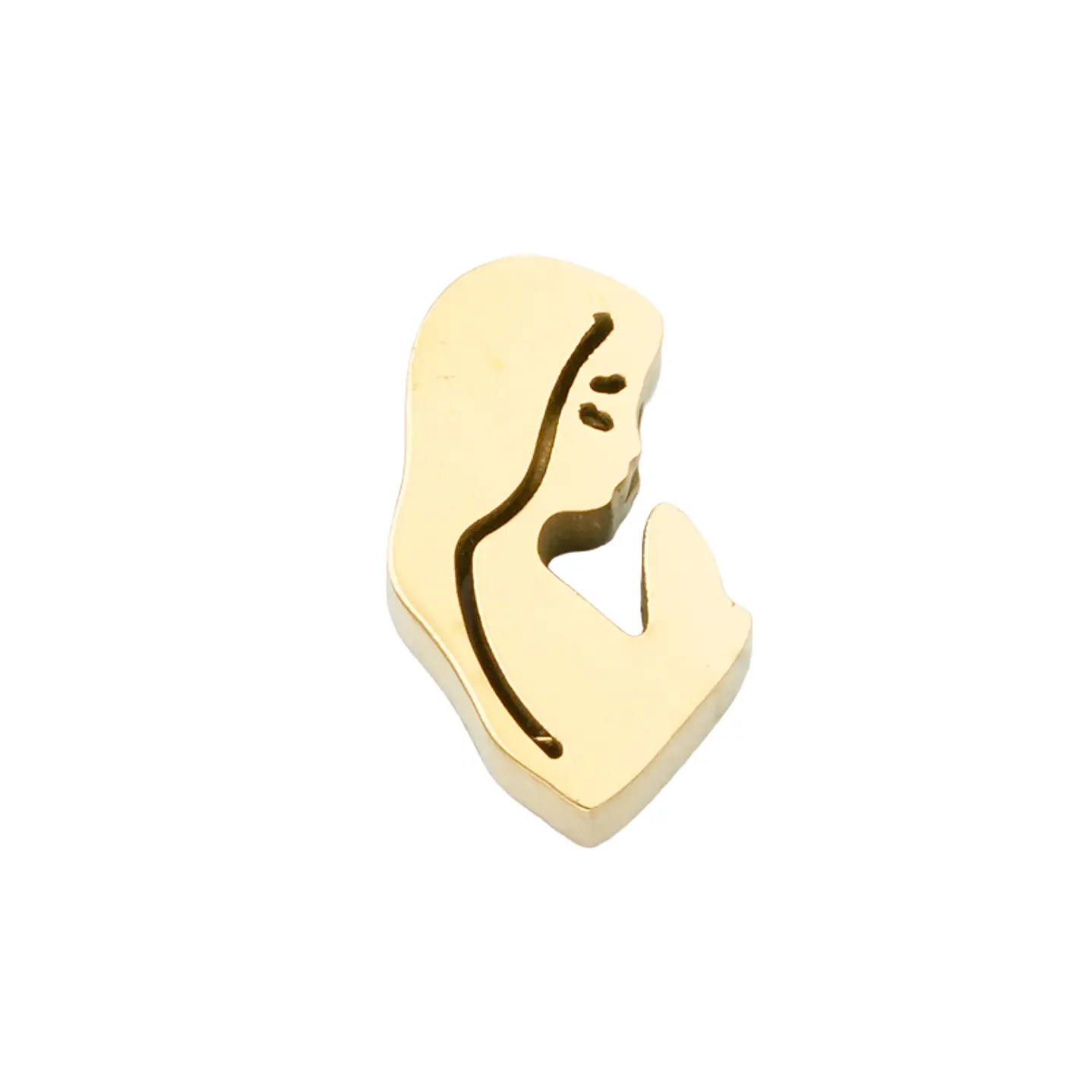 ACERO DORADO SEPARADOR SILUETA VIRGEN 12*7MM  1