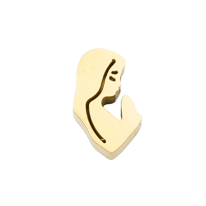 ACERO DORADO SEPARADOR SILUETA VIRGEN 12*7MM  1