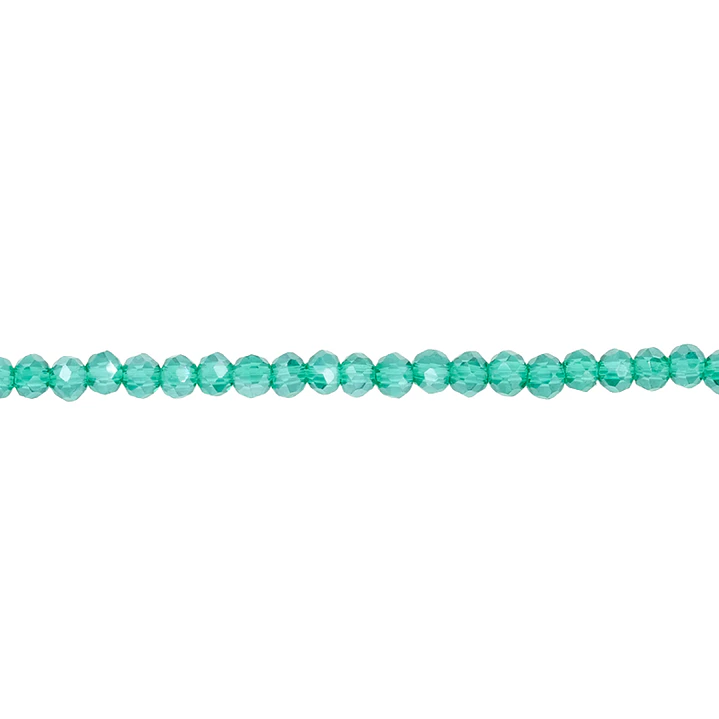 CRISTAL MURANO # 2MM VERDE ESMERALDA AB TRANS ( TIRA X 150 UNIDADES APROX ) 1
