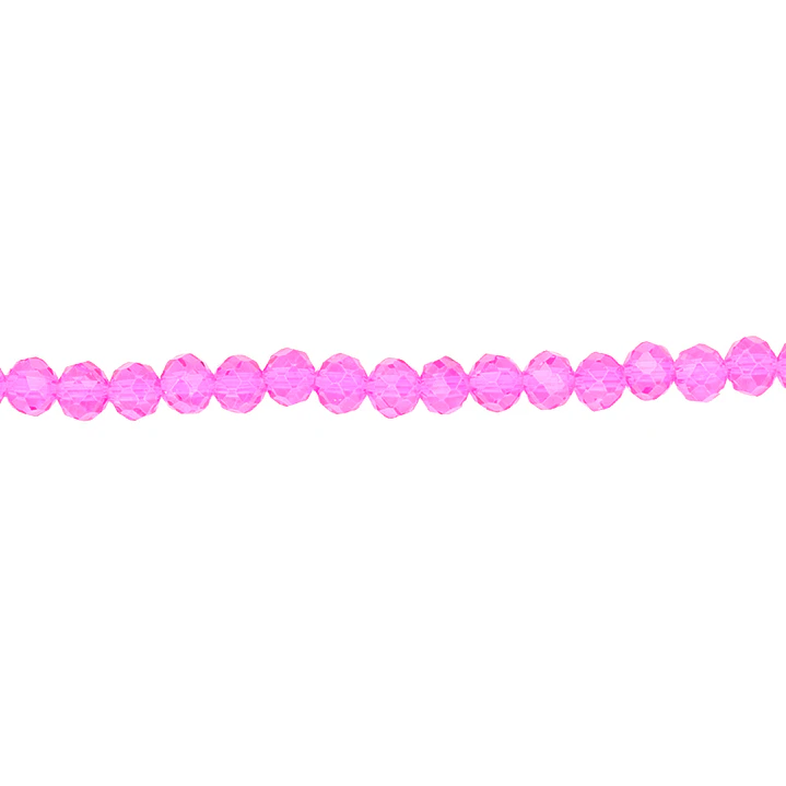 CRISTAL MURANO FUCSIA TRANSPARENTE # 4MM ( TIRA 116 UNIDADES APROX ) 1