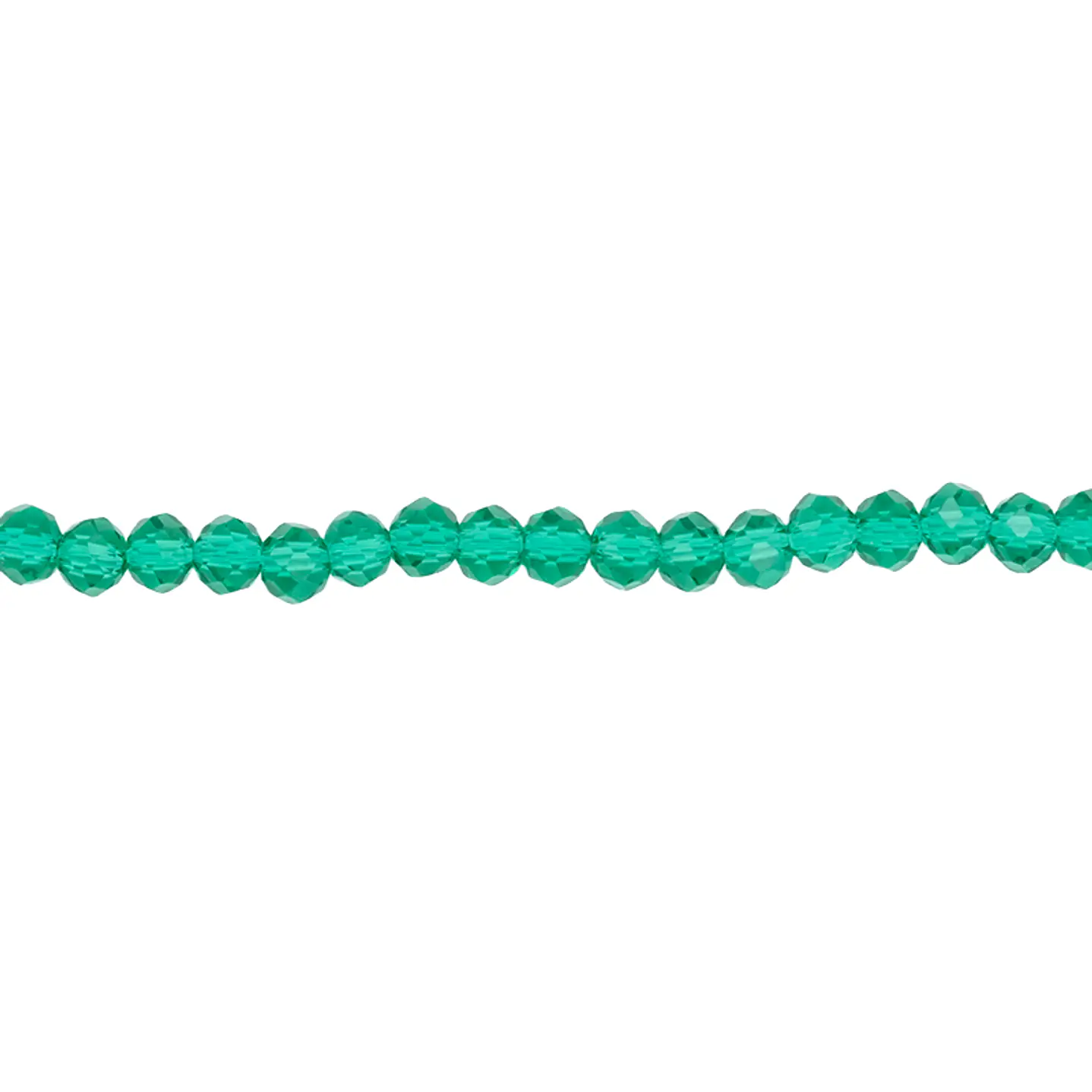 CRISTAL MURANO VERDE ESMERALDA TRANSPARENTE # 3MM ( TIRA X 116 UNIDADES APROX ) 1