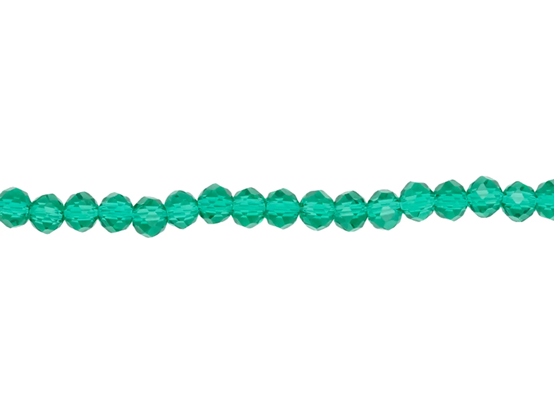 CRISTAL MURANO VERDE ESMERALDA TRANSPARENTE # 3MM ( TIRA X 116 UNIDADES APROX ) 1