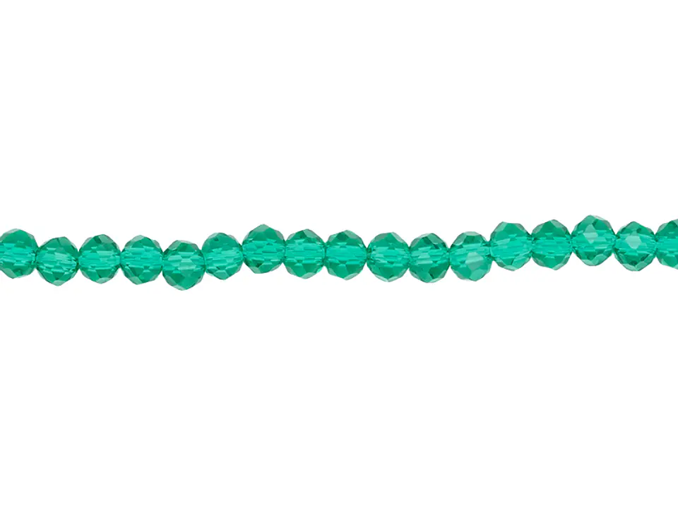 CRISTAL MURANO VERDE ESMERALDA TRANSPARENTE # 3MM ( TIRA X 116 UNIDADES APROX ) 1