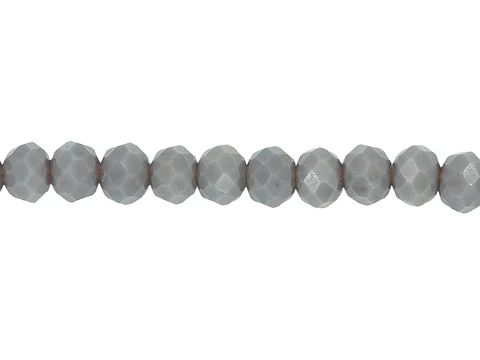 CRISTAL MURANO GRIS MATE # 6MM ( TIRA 84 UNIDADES APROX )