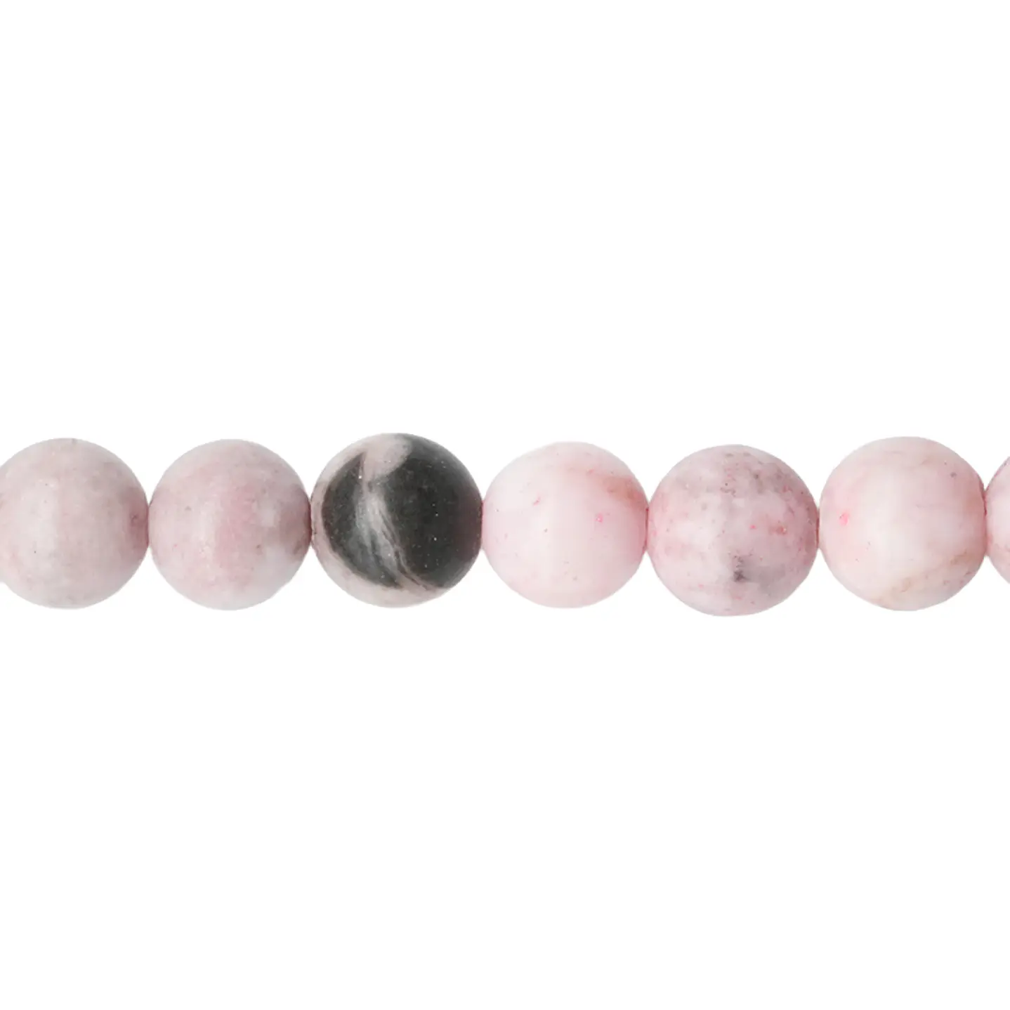 PIEDRA NATURAL LISA JASPER ROSADO ZEBRA # 8MM 1