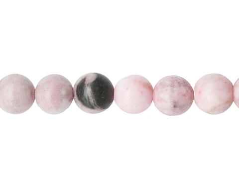 PIEDRA NATURAL LISA JASPER ROSADO ZEBRA # 8MM