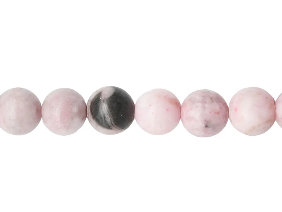 PIEDRA NATURAL LISA JASPER ROSADO ZEBRA # 8MM 1