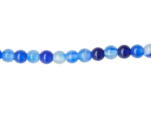 SARTA DE PIEDRA NATURAL LISA  # 4MM AGATA AZUL REY ( TIRA X 96 UND APROX )