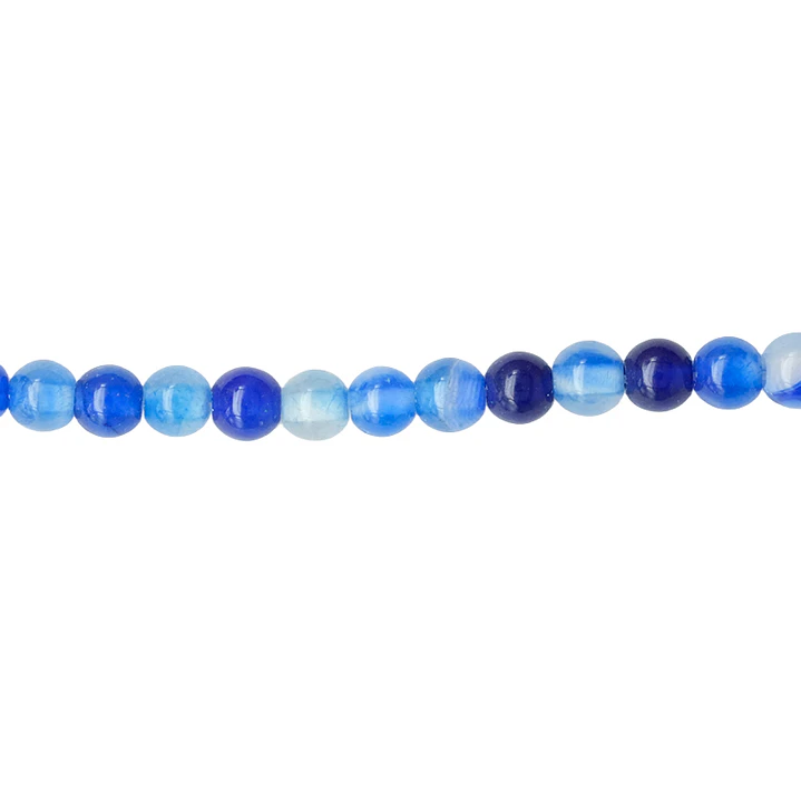 SARTA DE PIEDRA NATURAL LISA  # 4MM AGATA AZUL REY ( TIRA X 96 UND APROX ) 1