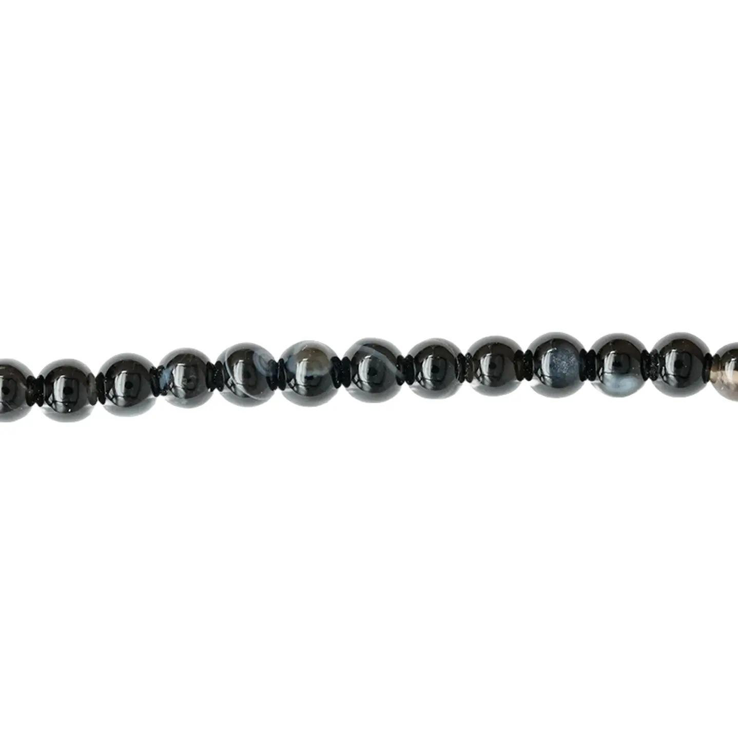PIEDRA NATURAL LISA AGATA NEGRA # 4MM ( TIRA X 96 UND APROX ) 1