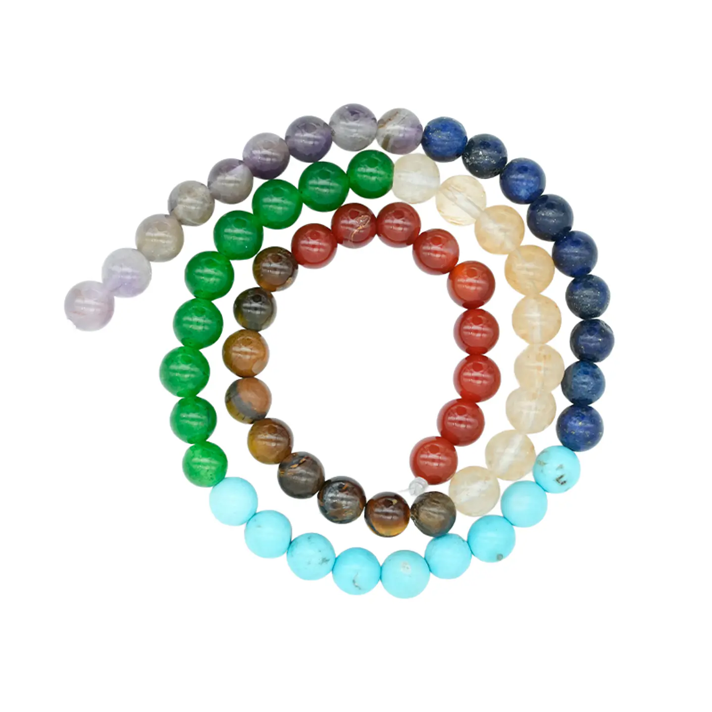 PIEDRA NATURAL LISA # 6MM 7 CHAKRAS # 1 X 63 UND APROX  1