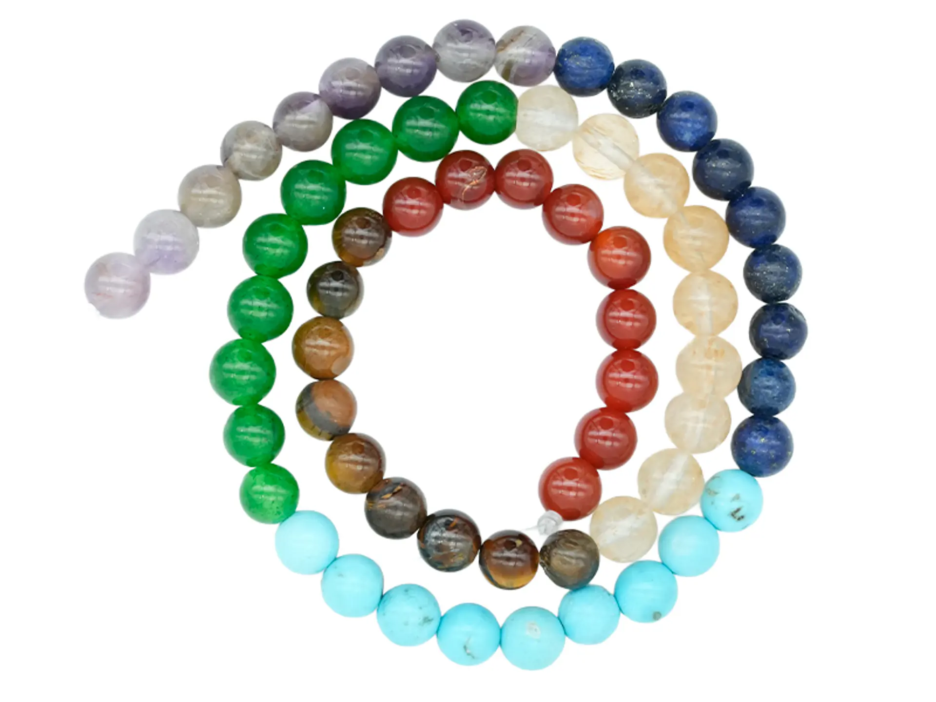 PIEDRA NATURAL LISA # 6MM 7 CHAKRAS # 1 X 63 UND APROX  1